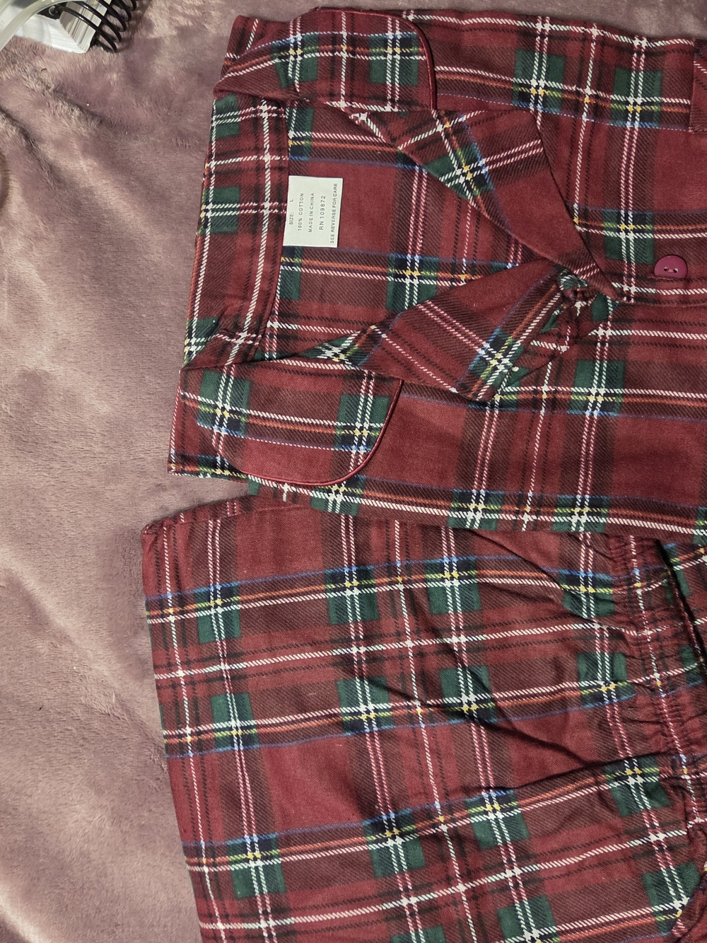 Kids Red Plaid Flannel Pajama Set - Brand: